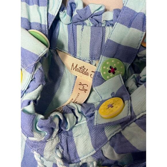 Matilda Jane Let's Go Together in Suspense Girls Size 2 Shorts Overalls Blue - Picture 3 of 6